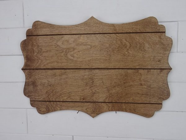 Wooden Plaque w Grooves - Veronica