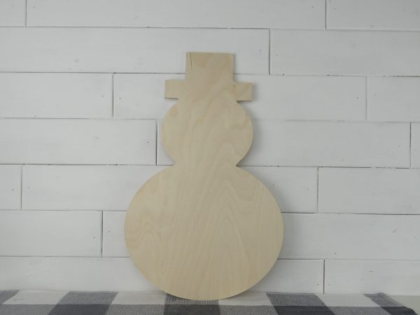 Wood Snowman with Hat Cutout