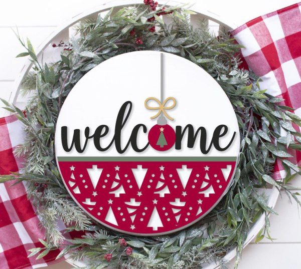 Welcome w Christmas Trees Overlay