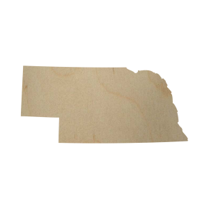 Wooden Nebraska State Shape